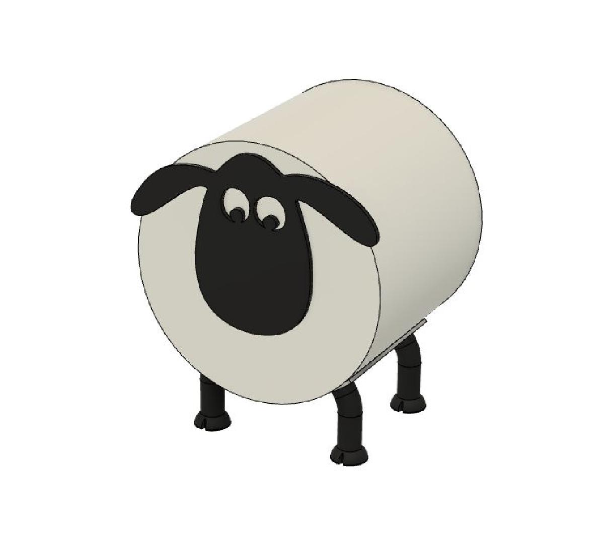 Suporte para rolo de papel higienico Shaun the Sheep (facil de imprimir)