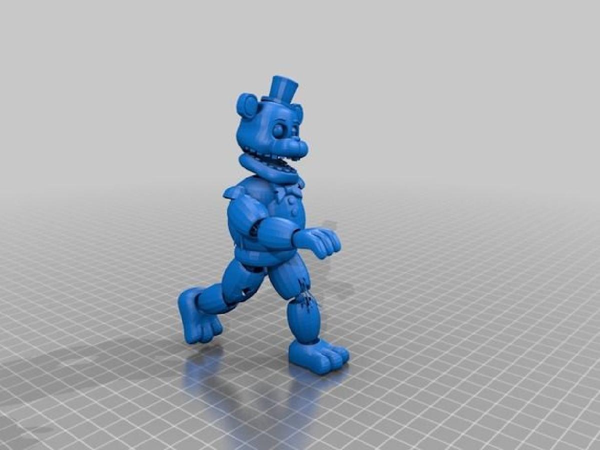 Conjunto de animatronicos desgastados de FNaF para impressao 3D.