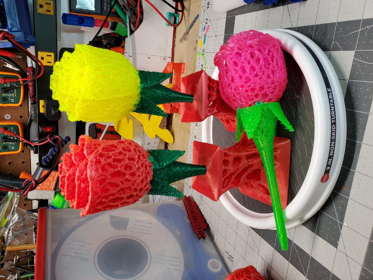 Rosa e caule de Voroni, com suporte organico para o Dia dos Namorados.