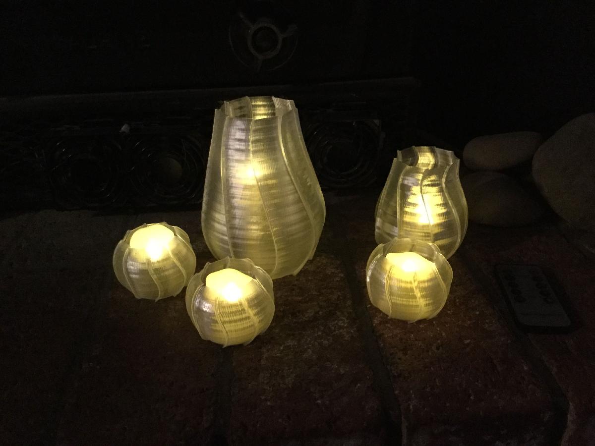 Conjunto de Vasos Espirais   Conjunto de Velas de Cha
