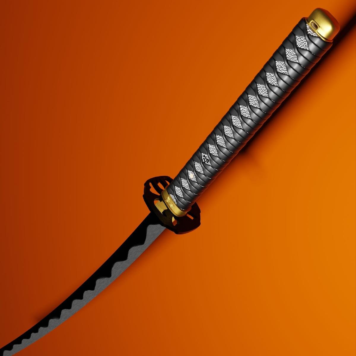 Katana Demon Slasher da Yami com Saya Espada Black Clover