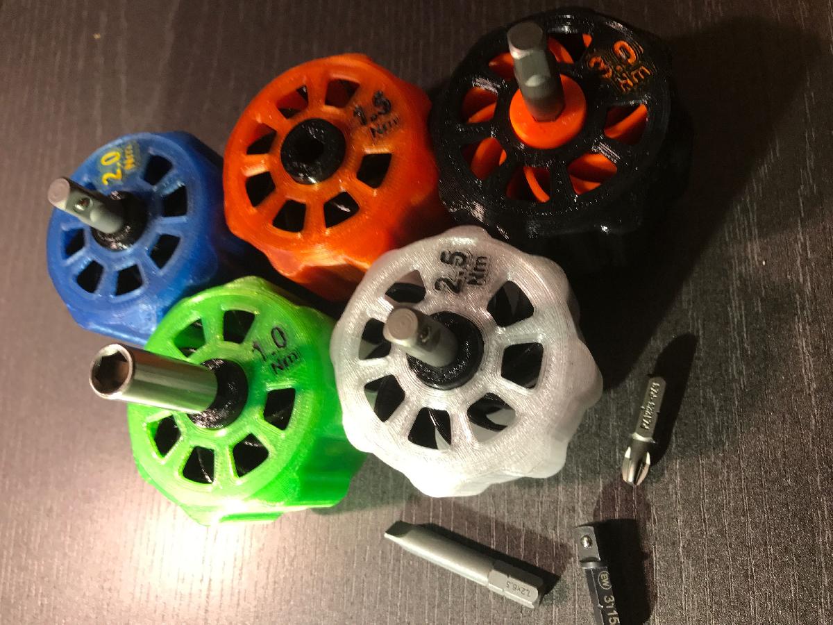 Mangas de Chave de Torque Fixo de 0,5Nm a 6Nm (em incrementos de meio e 1Nm)