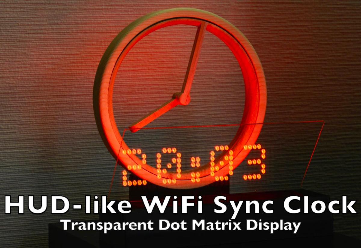 Relogio de Sincronizacao WiFi Tipo HUD / Display de Matriz de Ponto Transparente