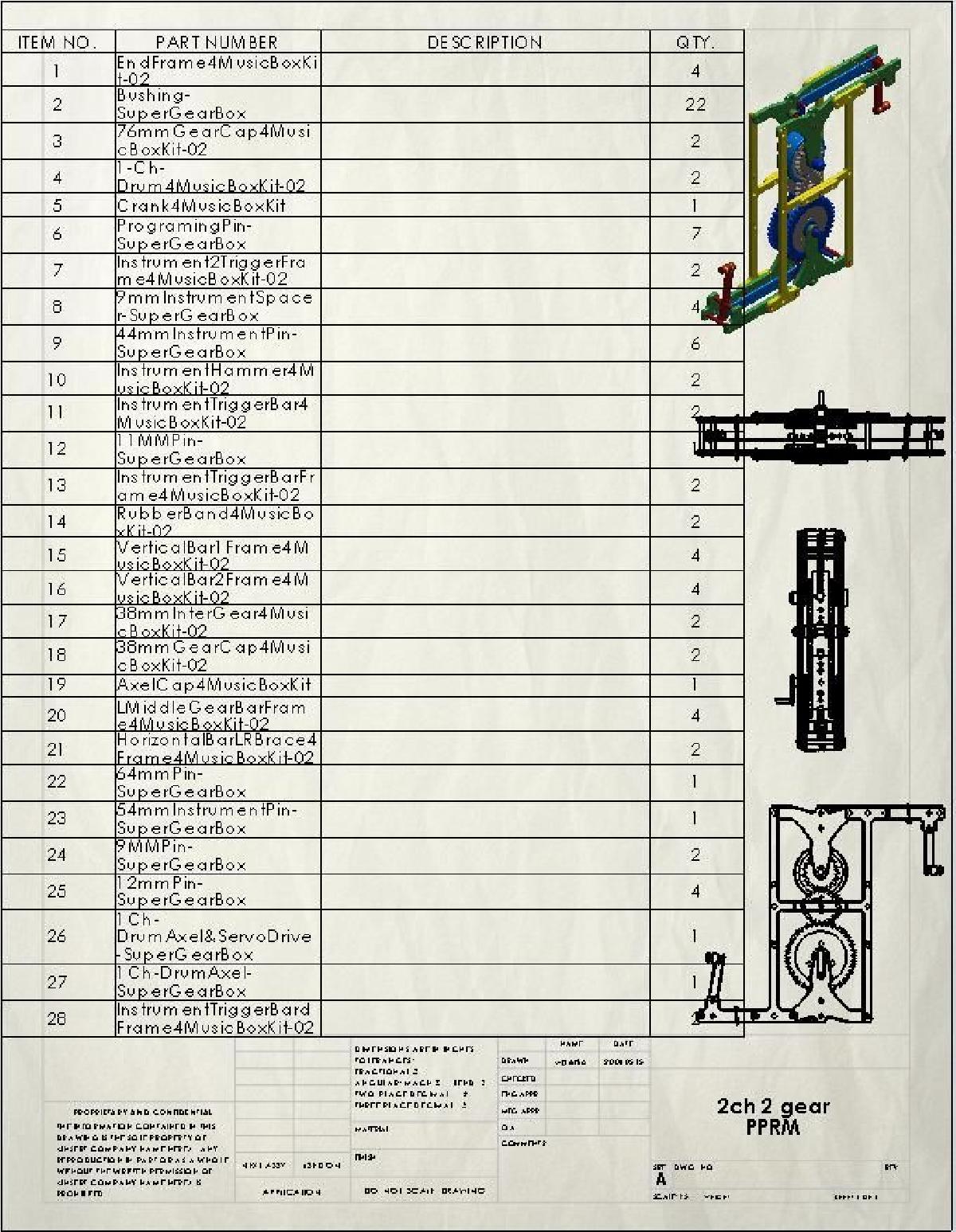 Maquina de Percussao e Ritmo Programavel de 2 canais e 2 engrenagens