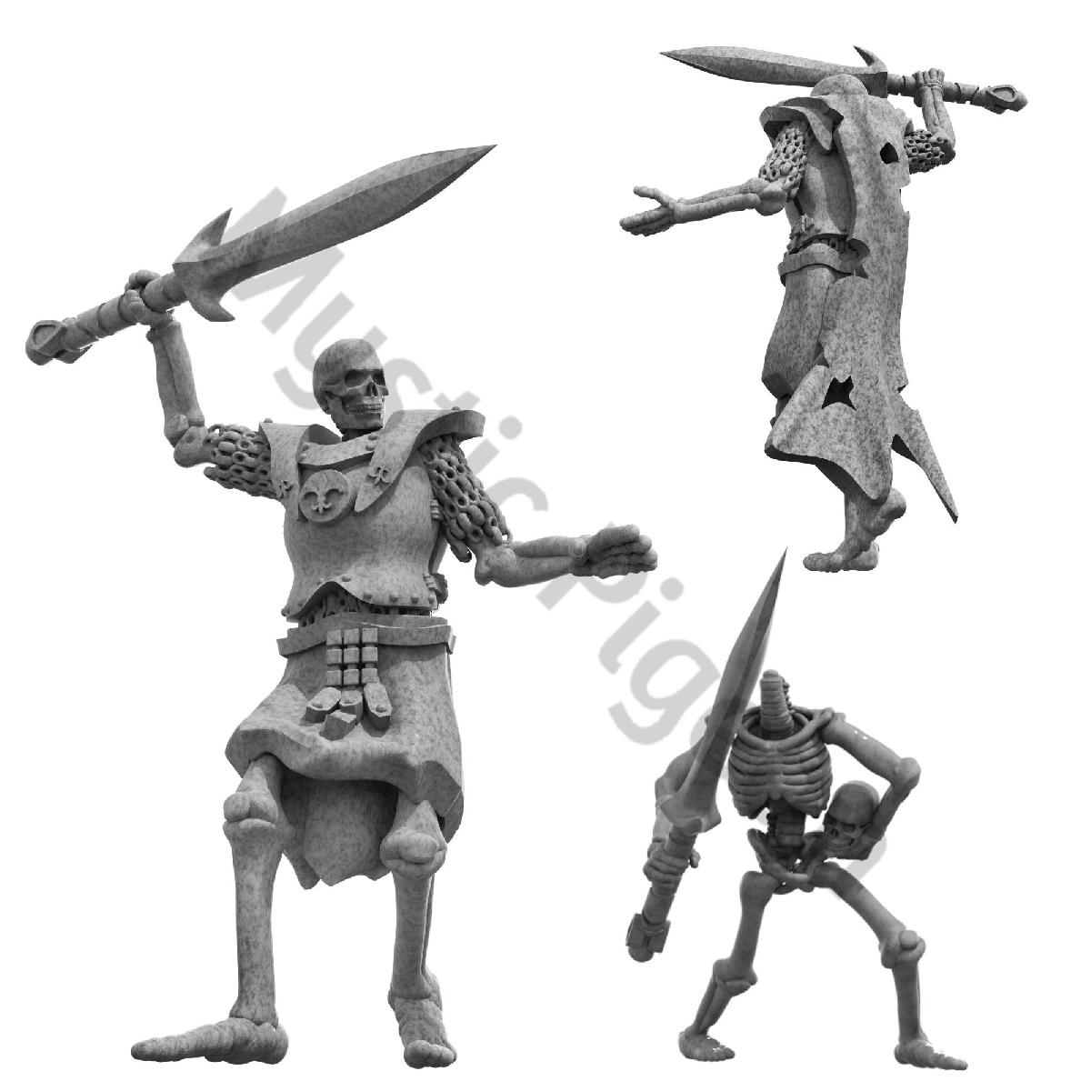 Gladiador Esqueleto (Amostra Gratis) Miniatura de Resina Fantastica