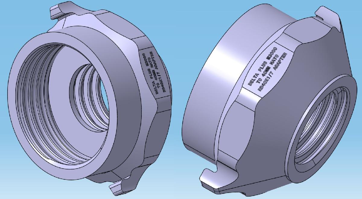 Adaptador Delta Plus M3000 Serie Mars Para 40MM NATO (RD40x1/7)
