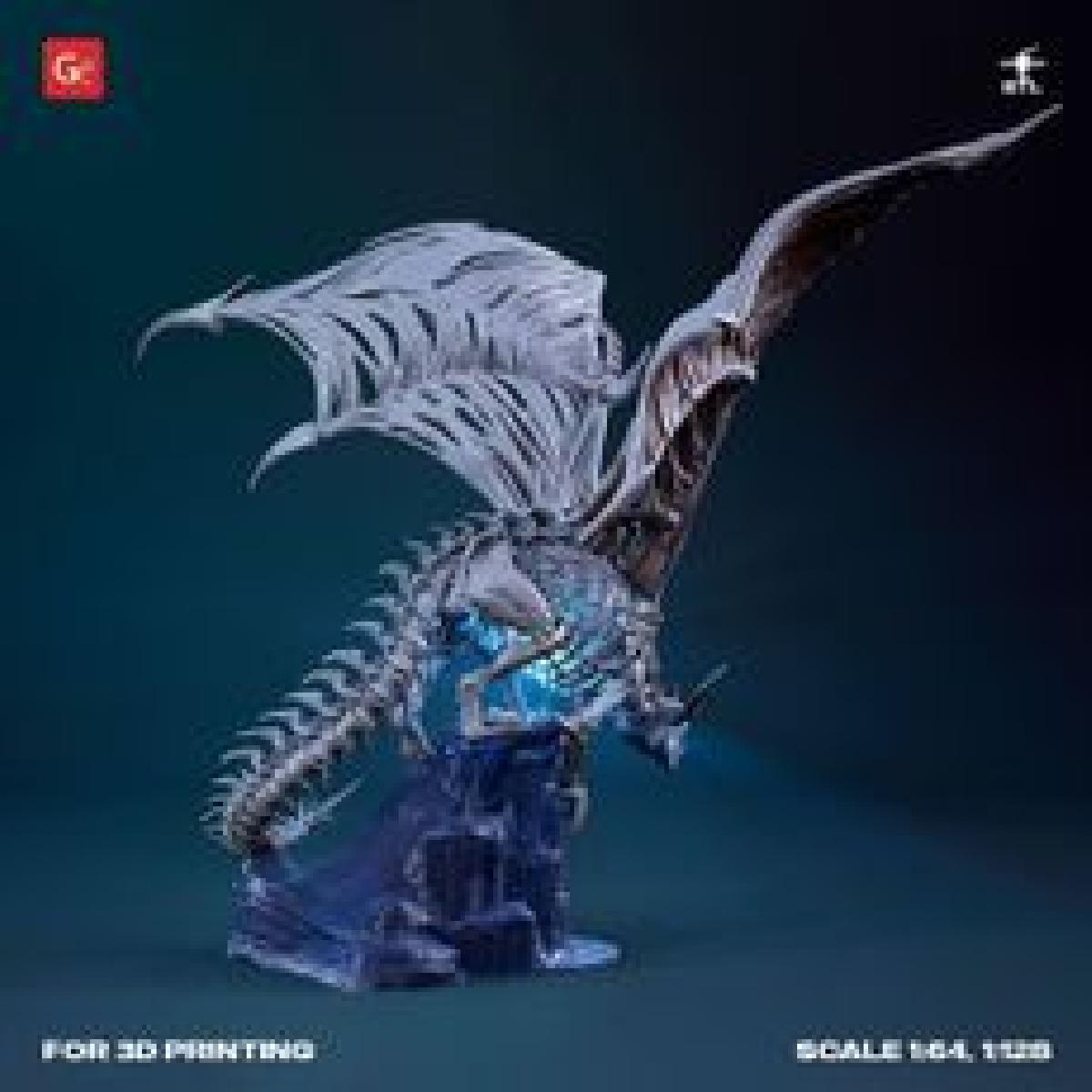 Desenhos de impressao 3D do Dragao de Gelo do Warcraft Modelo de impressao 3D