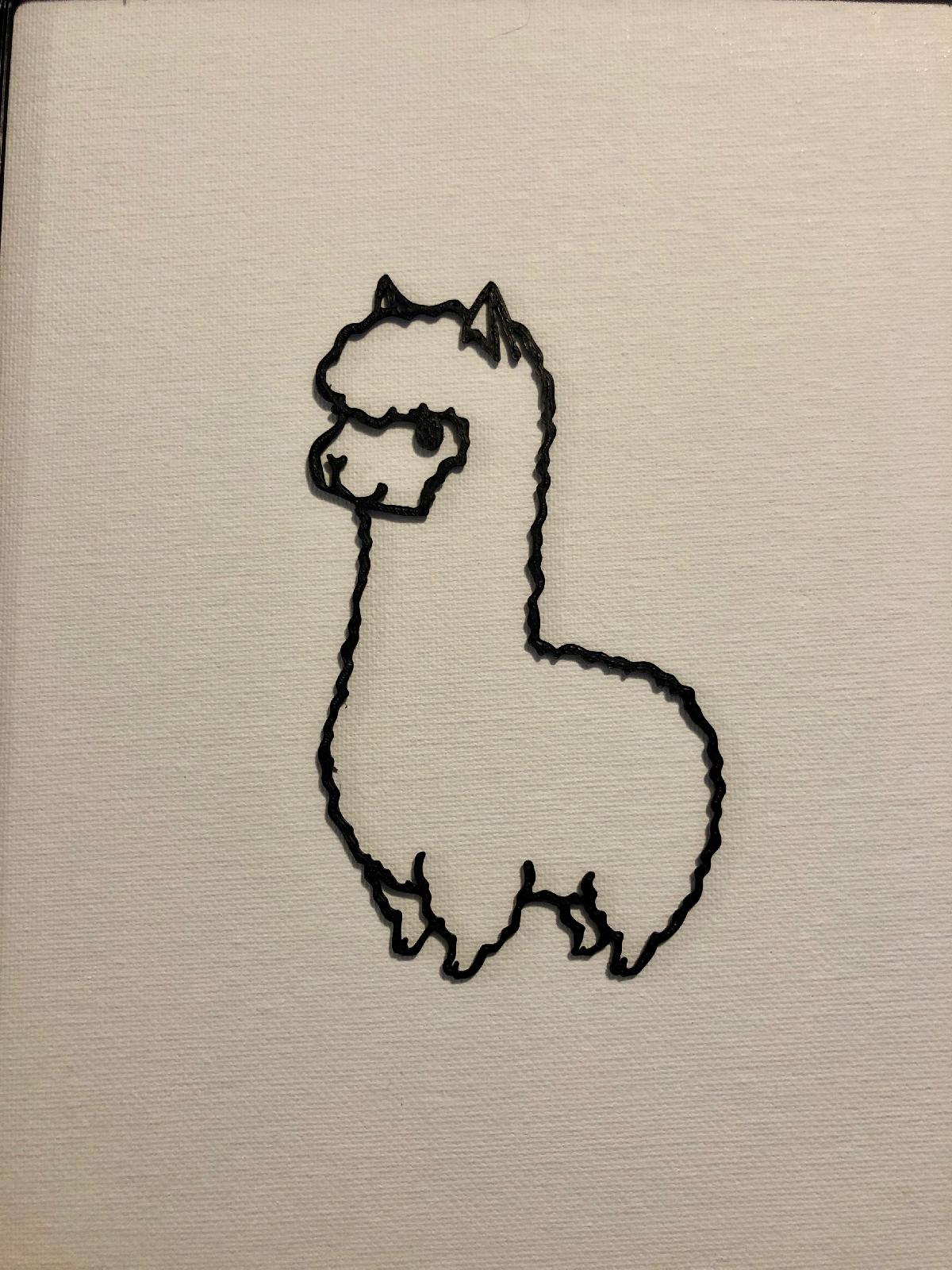 Arte 2D de Alpaca com Moldura