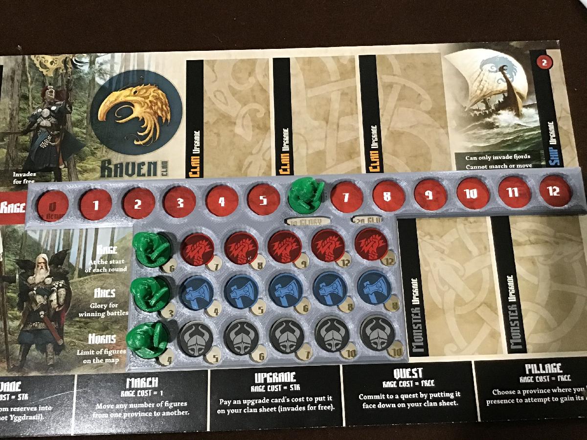 Sobreposicao de Tapete de Jogador do Jogo de Tabuleiro Blood Rage