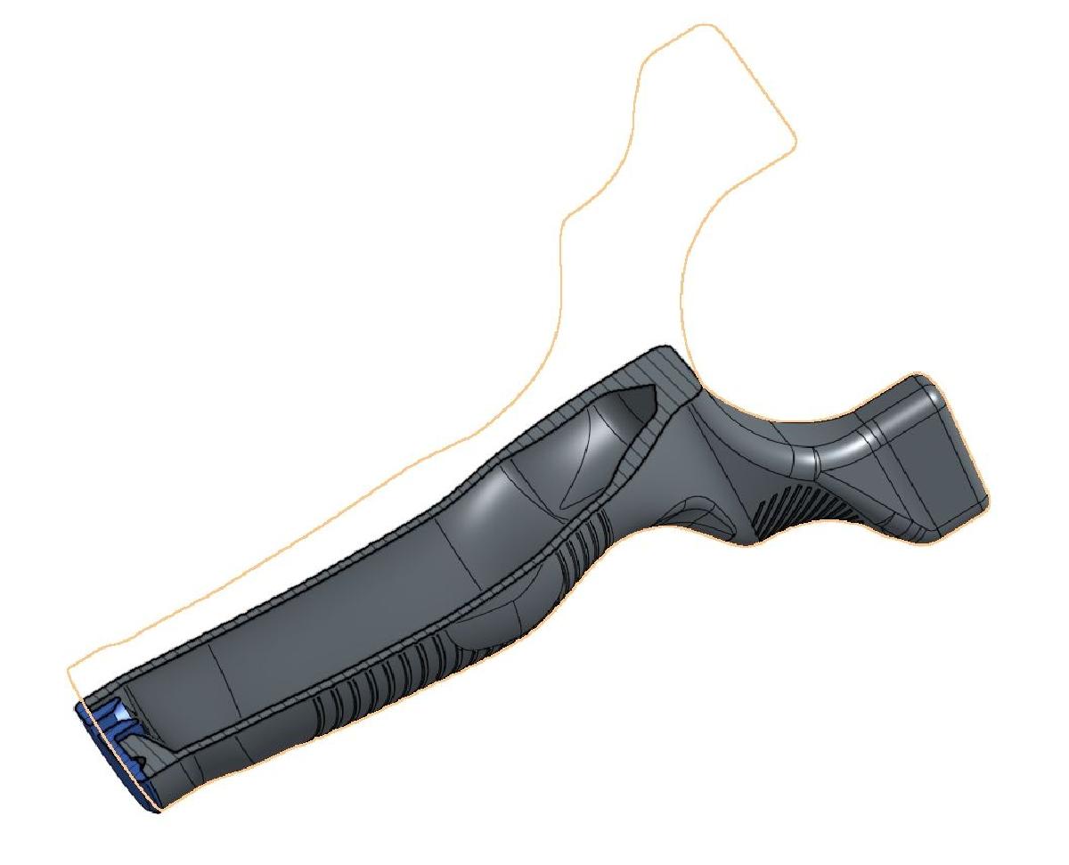 Estilingue ergonomico com magazine v2 + Poch e Jig para amarrar borracha