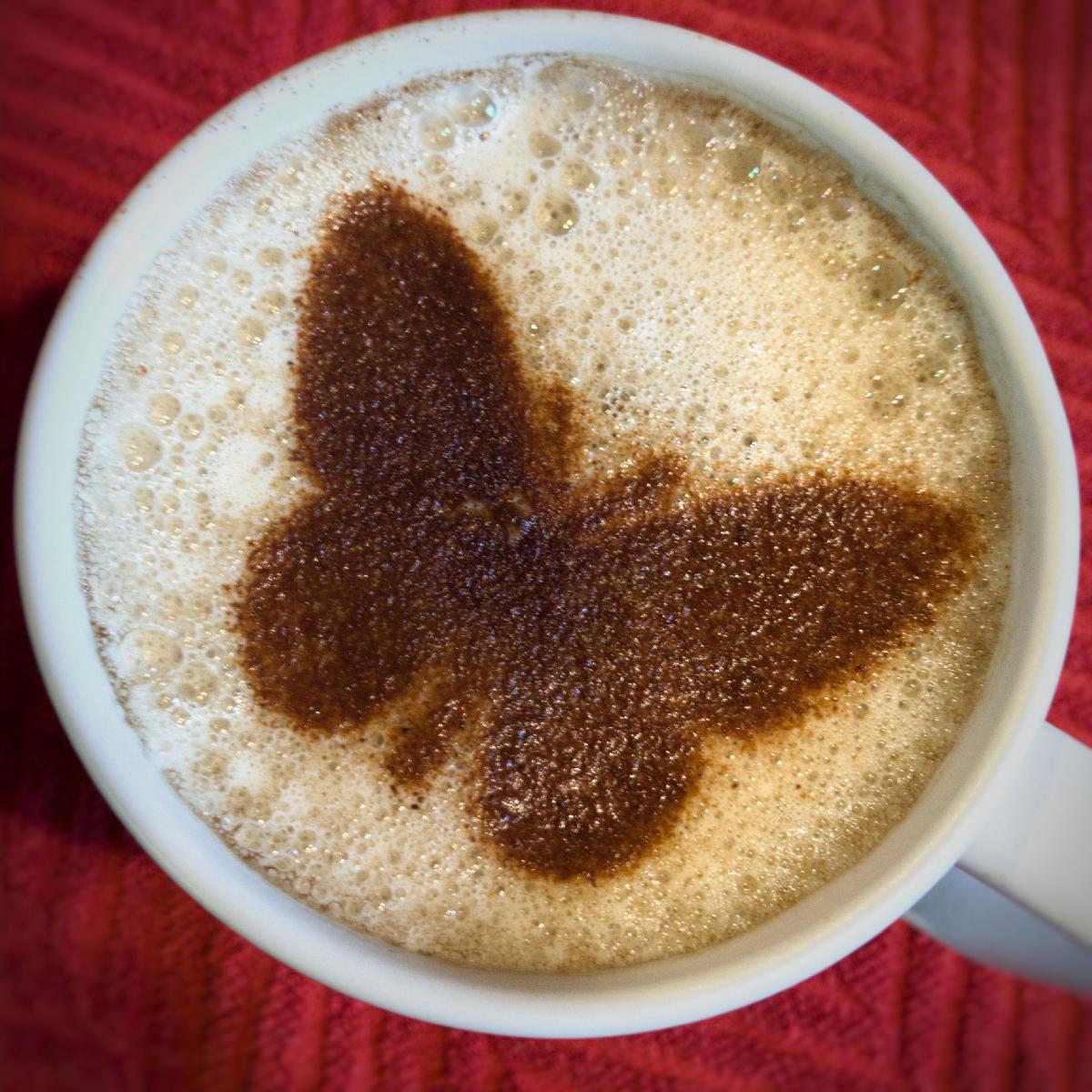 Stencil de Cafe   Borboleta   NOVO Estilo