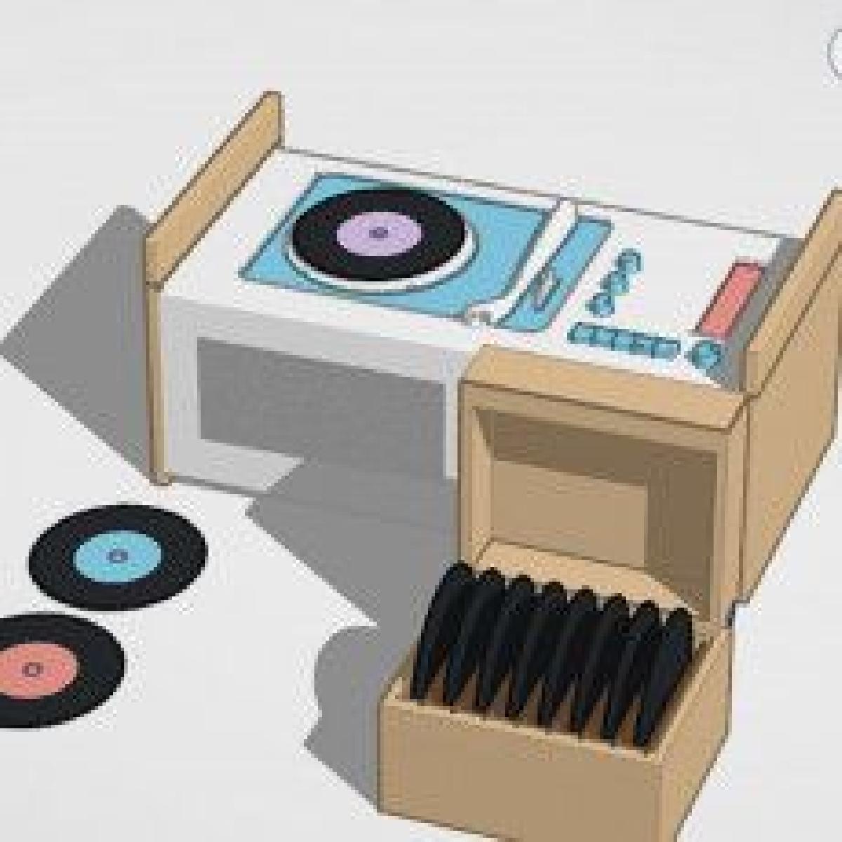 leitor de musica com caixa de musica