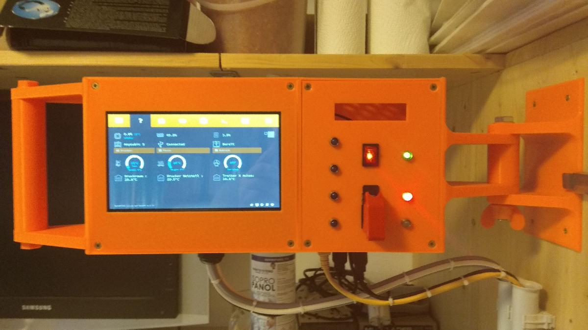 Octoprint / Octopi / Raspberry / Rele / Tela sensivel ao toque / Montagem da parede da fonte de alimentacao