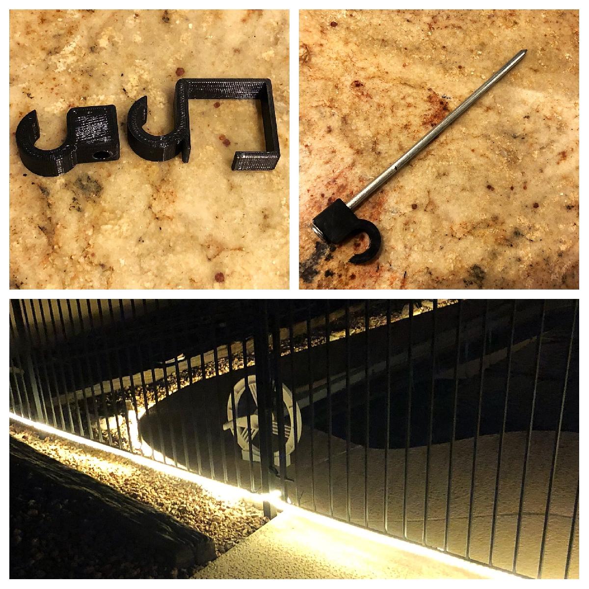 LED Rope Lights holder for Wrought Iron Fencing or Ground Staking