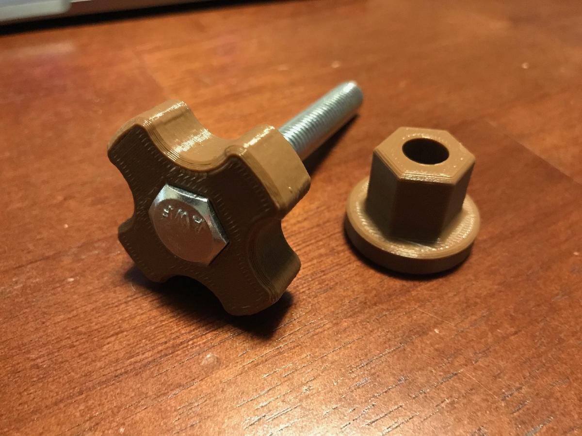 Botao e Pe de Parafuso Hexagonal