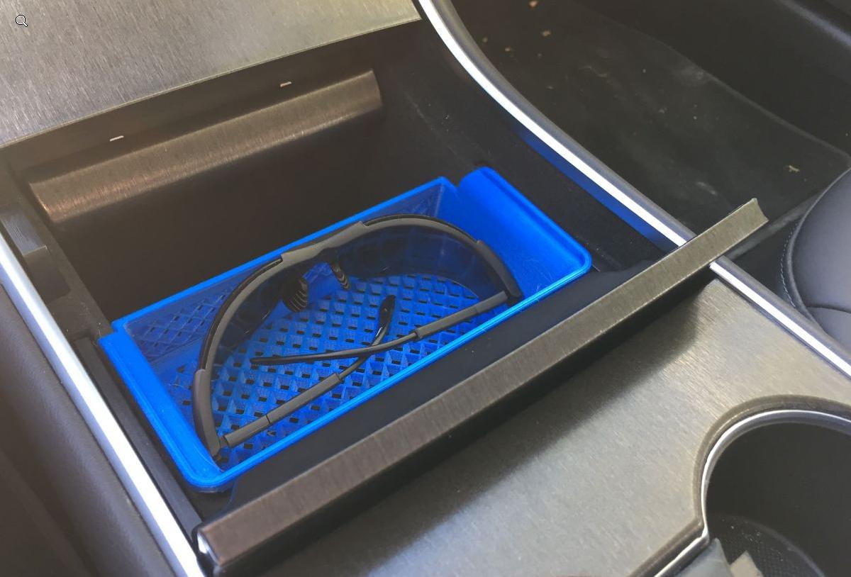 bandejas do console central do Tesla Model 3 (atualizacao de design de 2019)