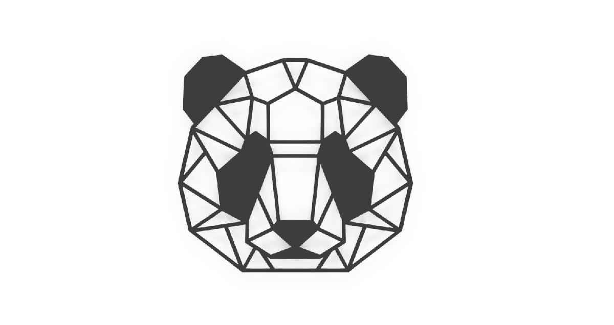 Arte de parede de panda geometrico