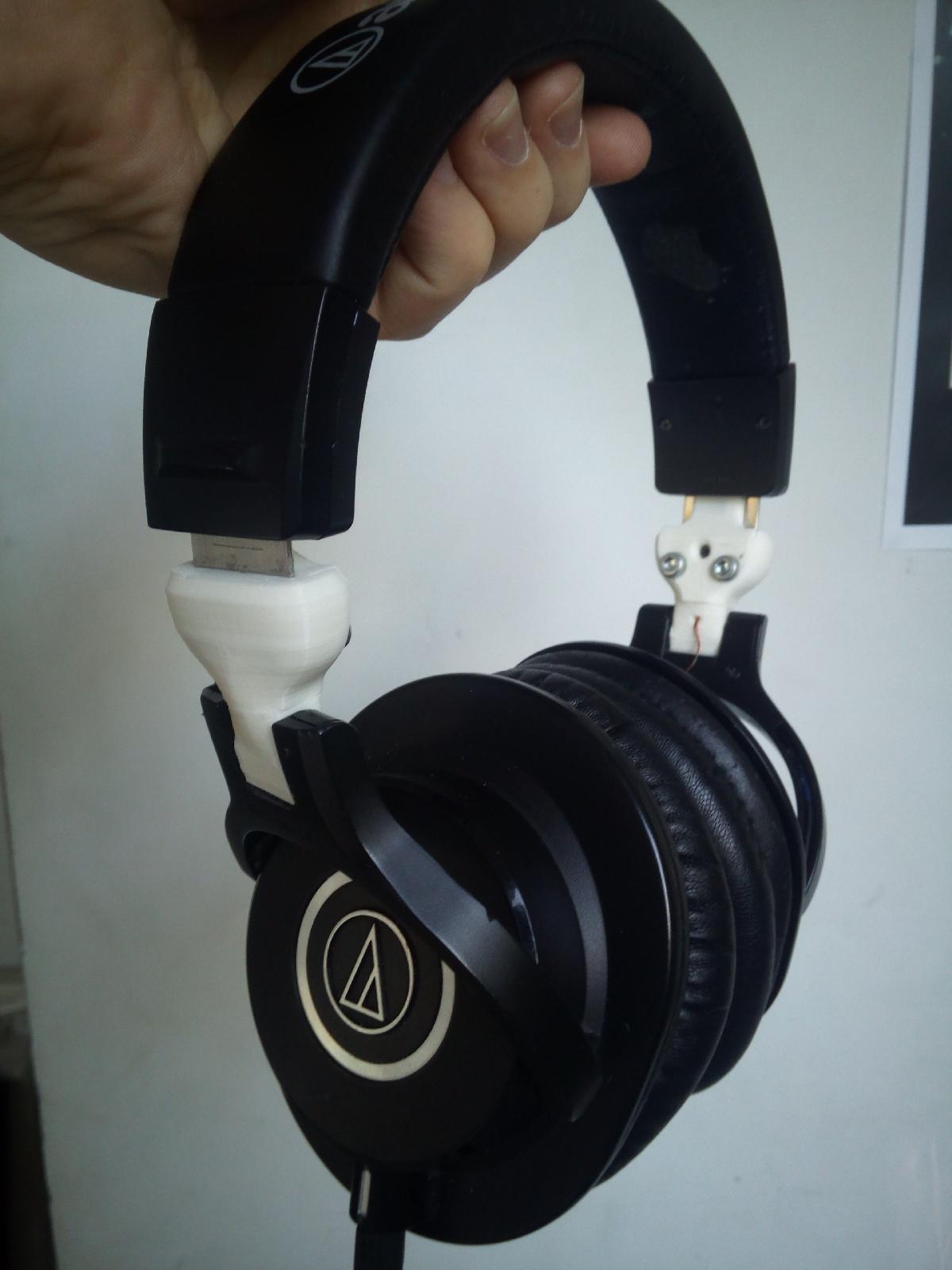 Audio Technica ATH M40X Substituicao da dobradica do fone de ouvido