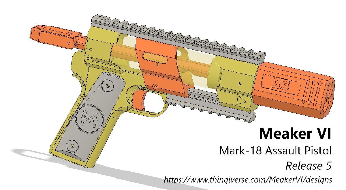 Pistola de Assalto NERF Meaker Mk 18