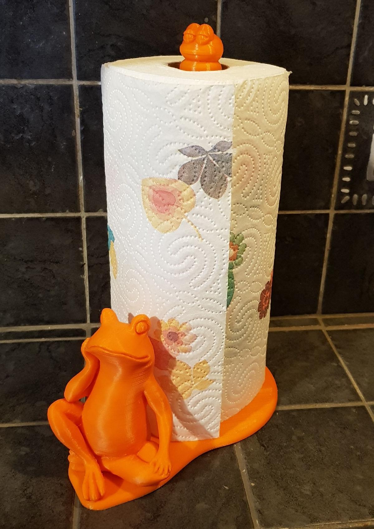 Suporte para toalhas de papel em forma de sapo