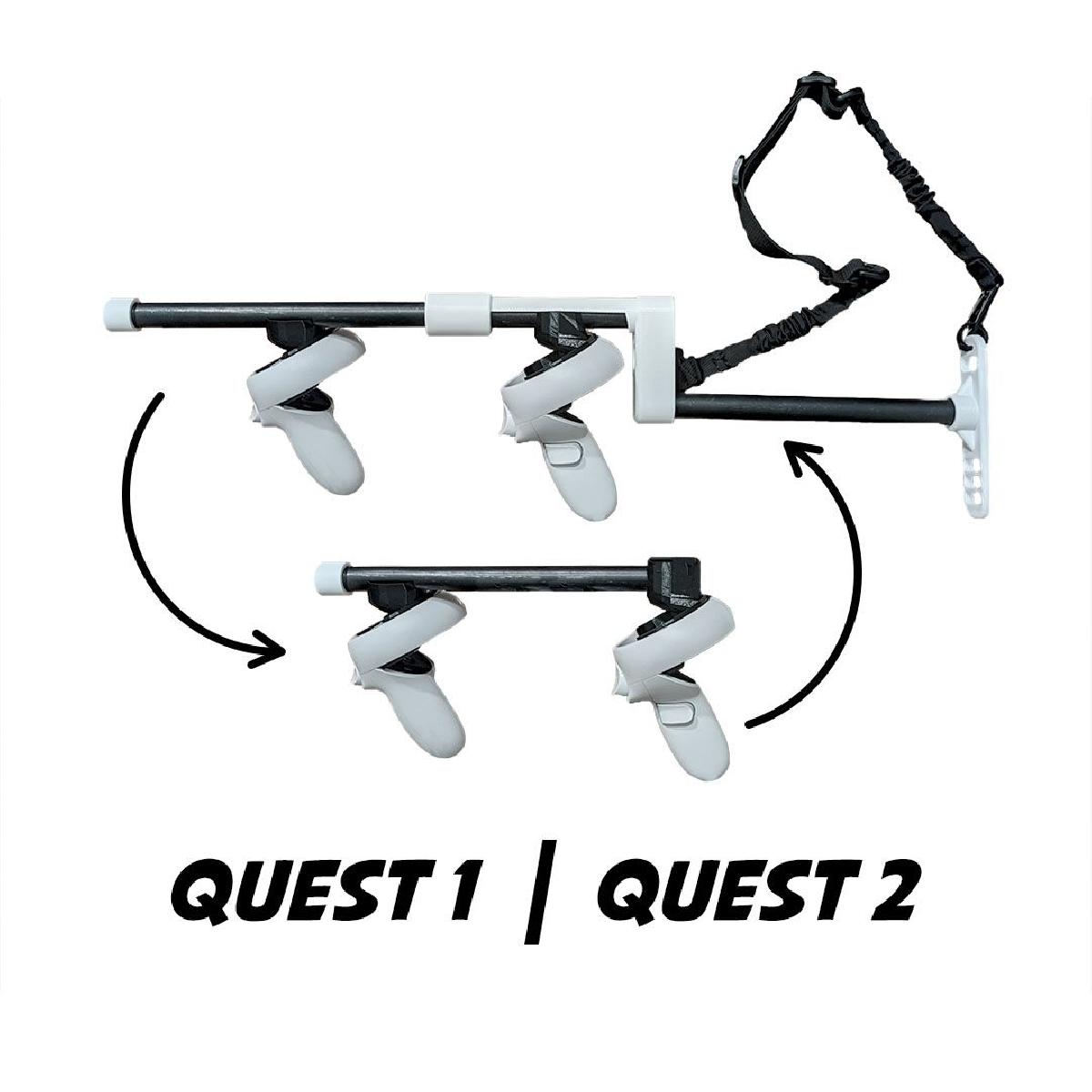 Cano duplo elegante para Quest 1 e Quest 2