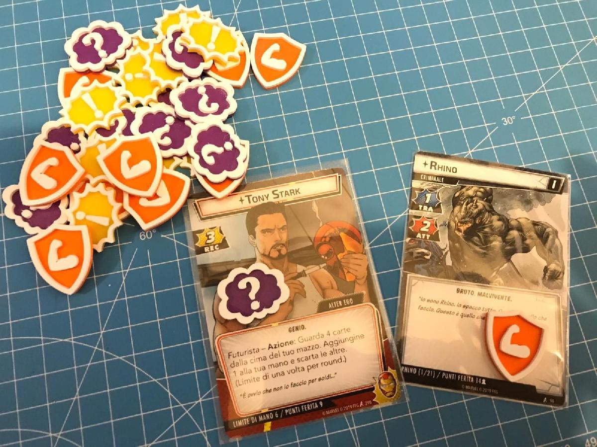 substituicao de mini cartas de status do Marvel Champions LCG