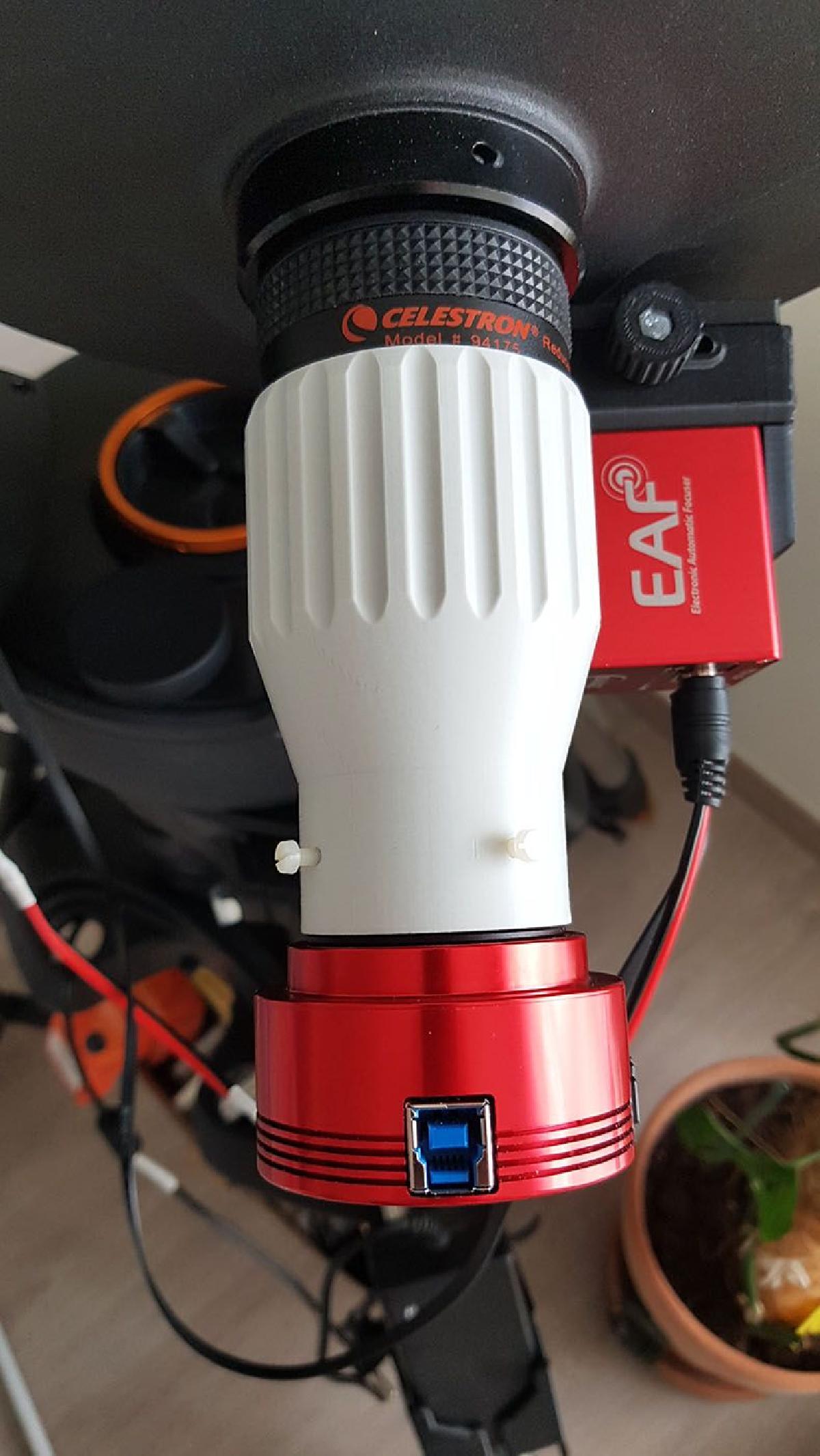 Adaptador para cameras ASI em redutores de foco F6.3 Meade ou Celestron