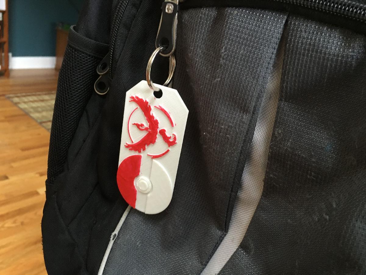 Tag de Mochila do Pokemon Go (Time Vermelho)