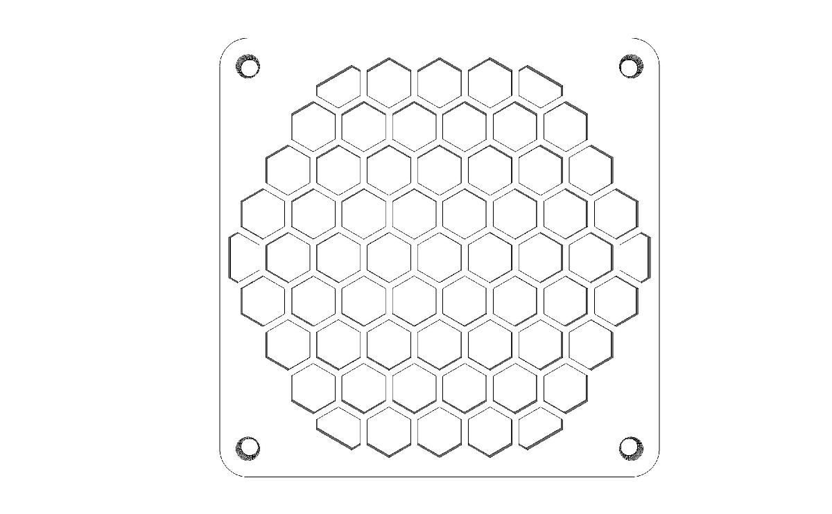 Grade de Ventilador Hexagonal de 120 mm