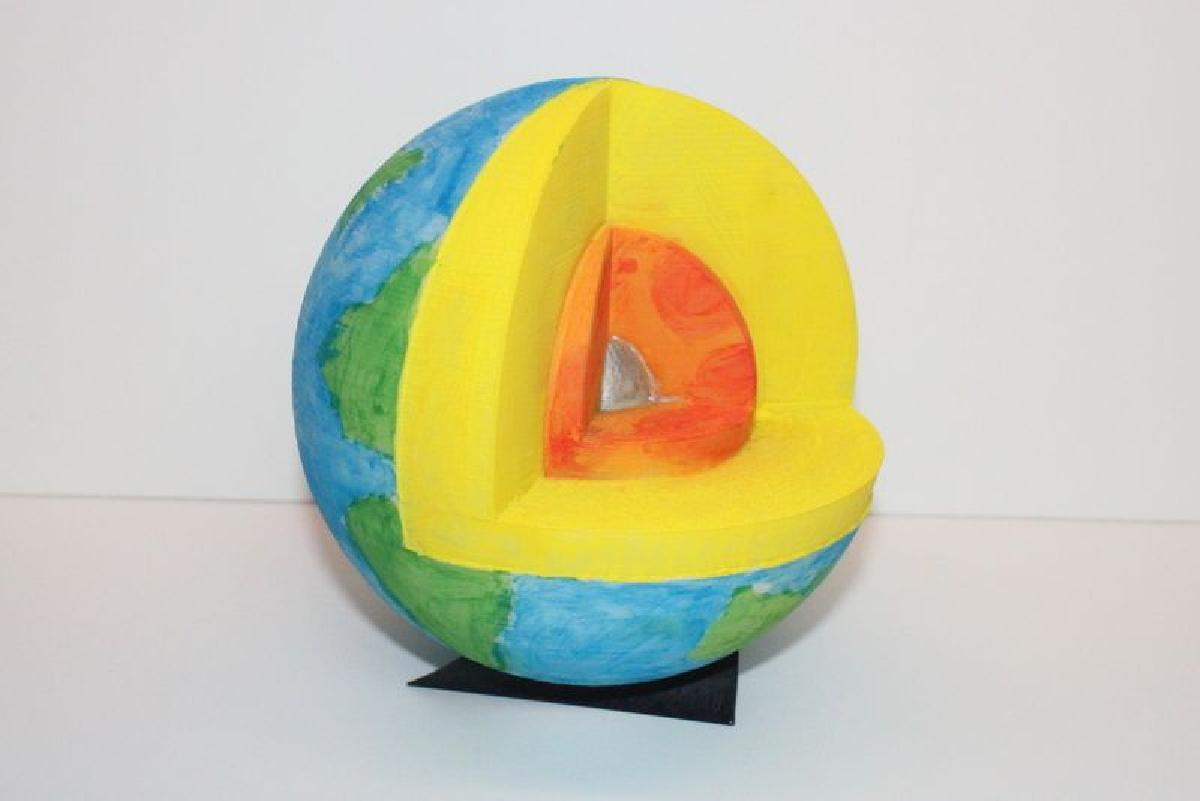 Modelo de Terra em corte transversal