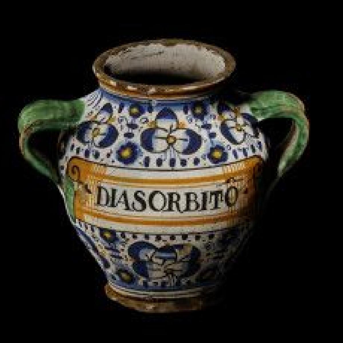 Vaso de boticario para confeitaria de sorveira