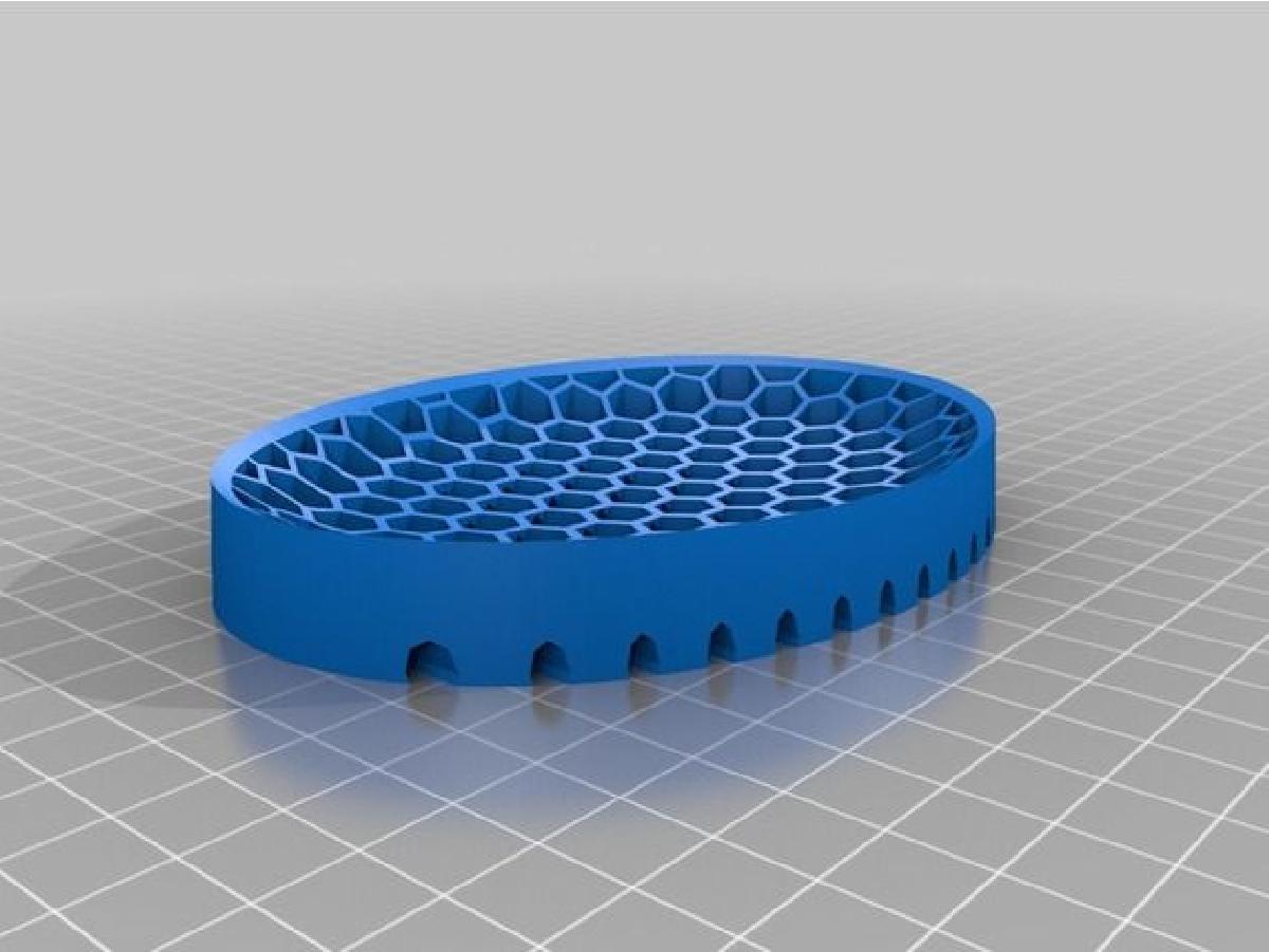Prato de Sabonete com Padrao Hexagonal e Drenagem